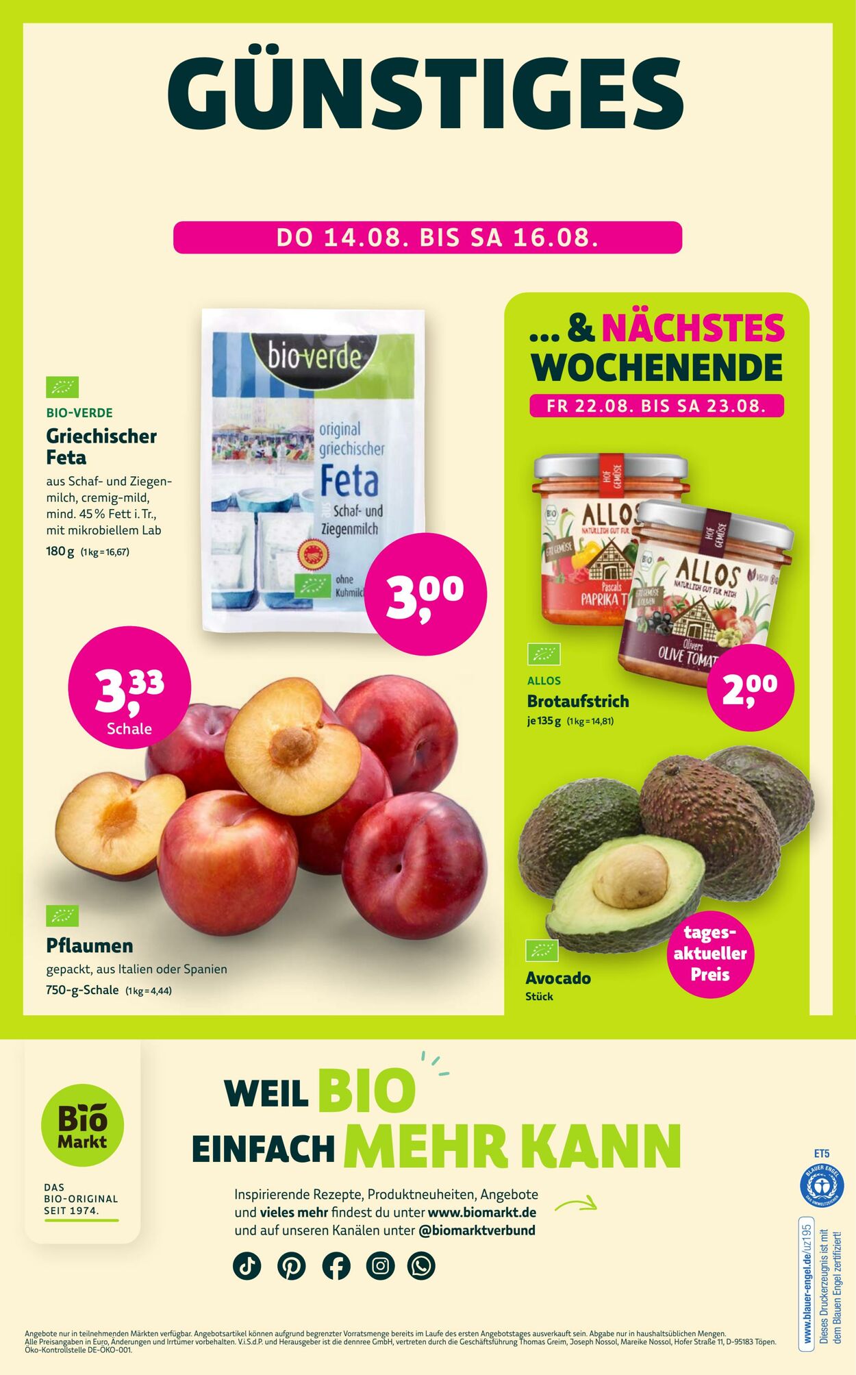 Prospekt Denns Biomarkt 13.08.2025 - 27.08.2025