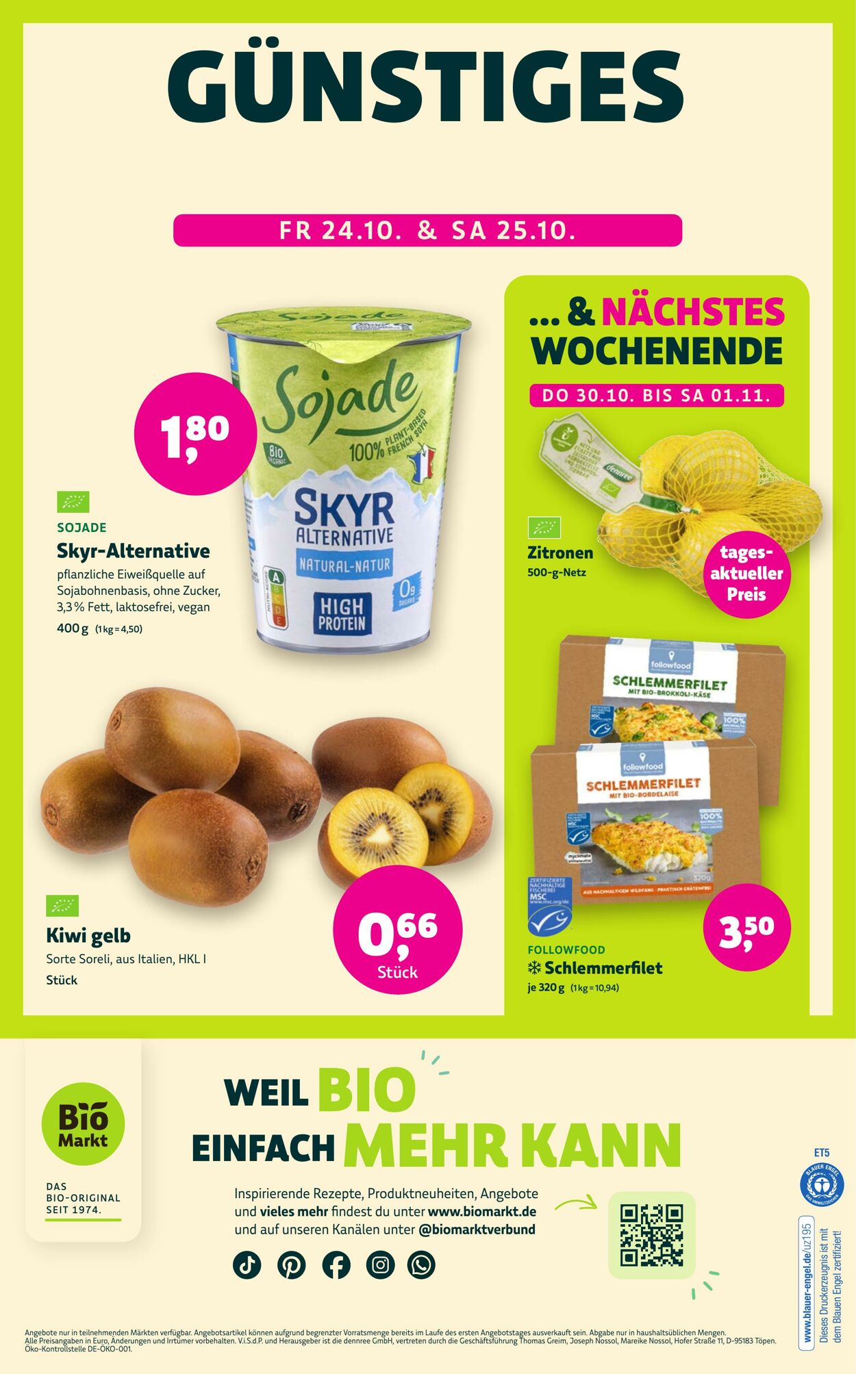 Prospekt Denns Biomarkt 22.10.2025 - 05.11.2025