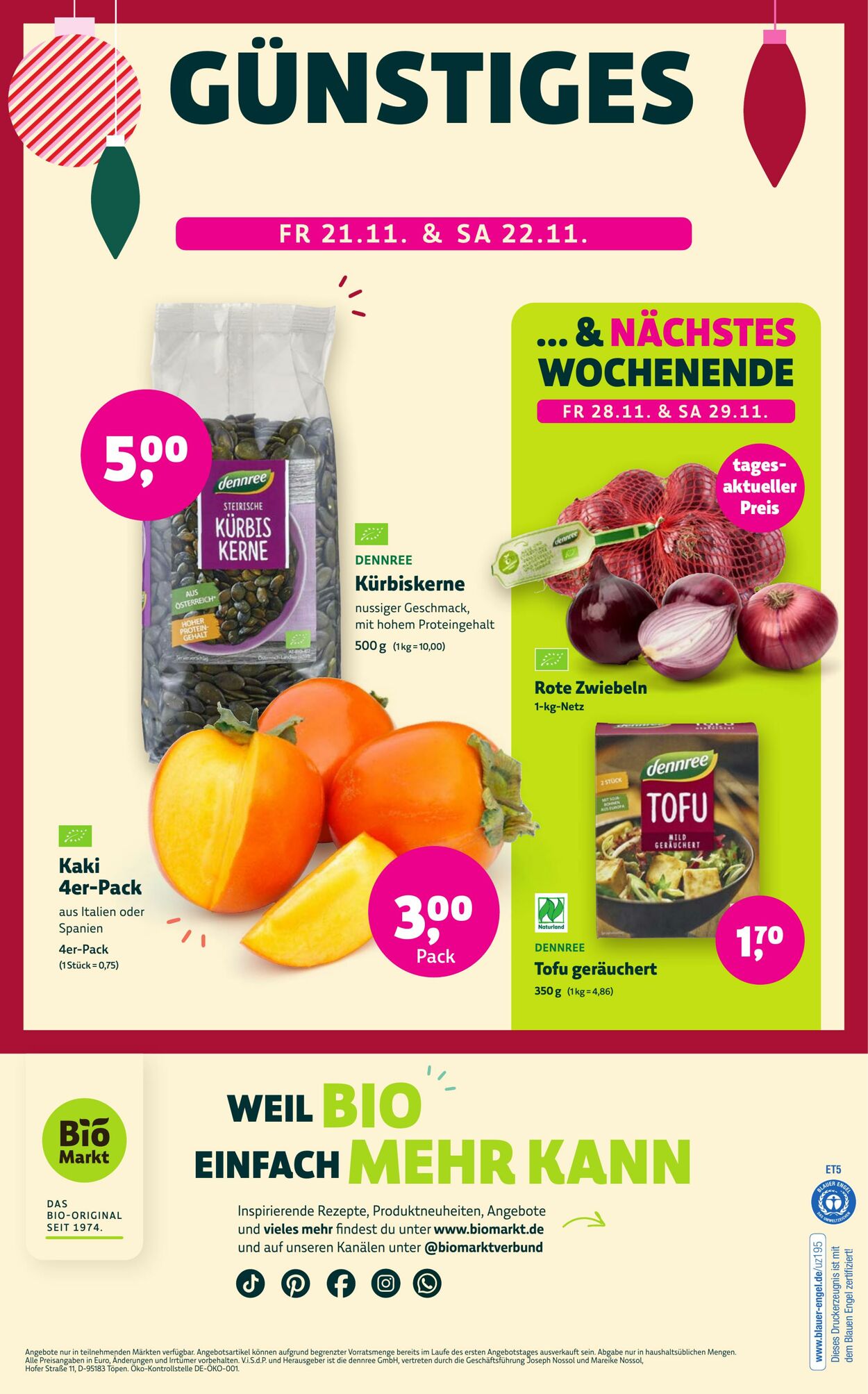 Prospekt Denns Biomarkt 24.11.2025 - 01.12.2025