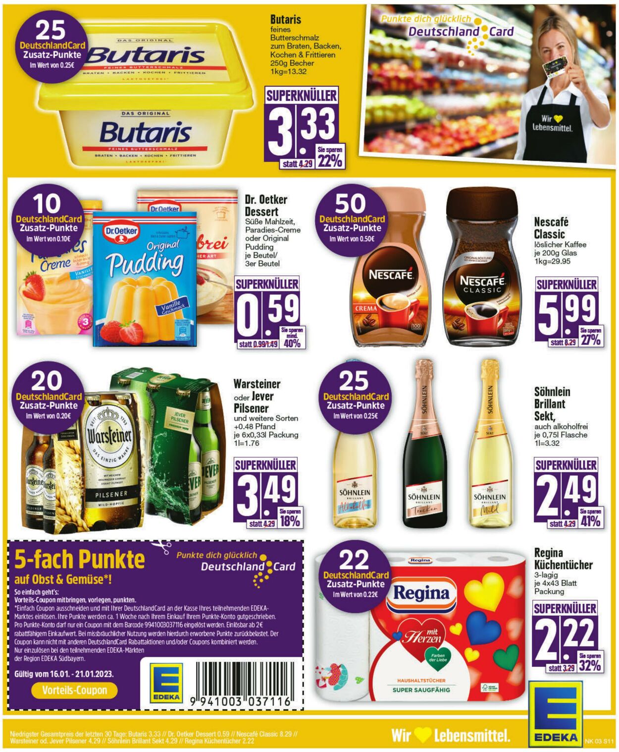 Prospekt Edeka 16.01.2023 - 21.01.2023