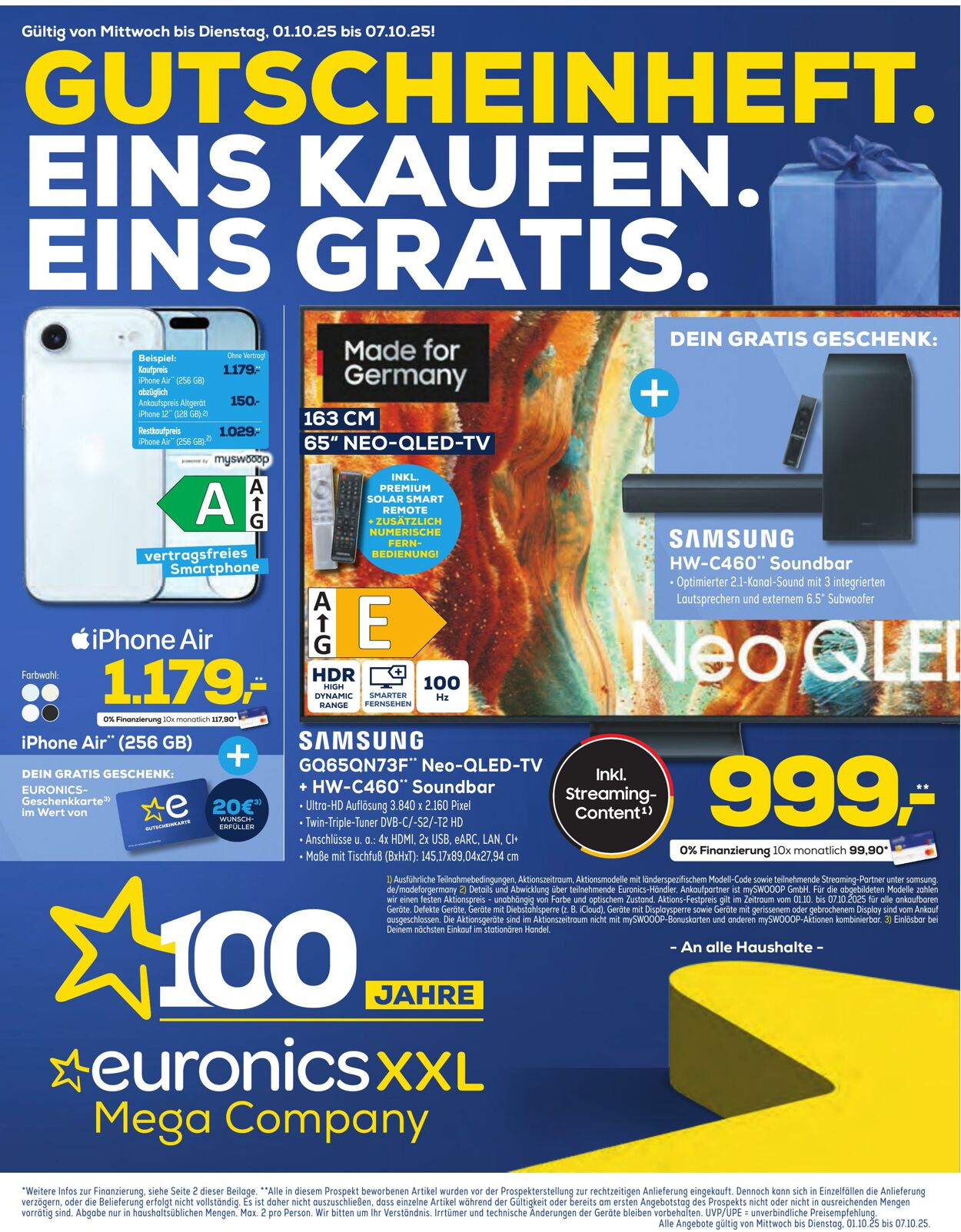 Prospekt Euronics 01.10.2025 - 07.10.2025