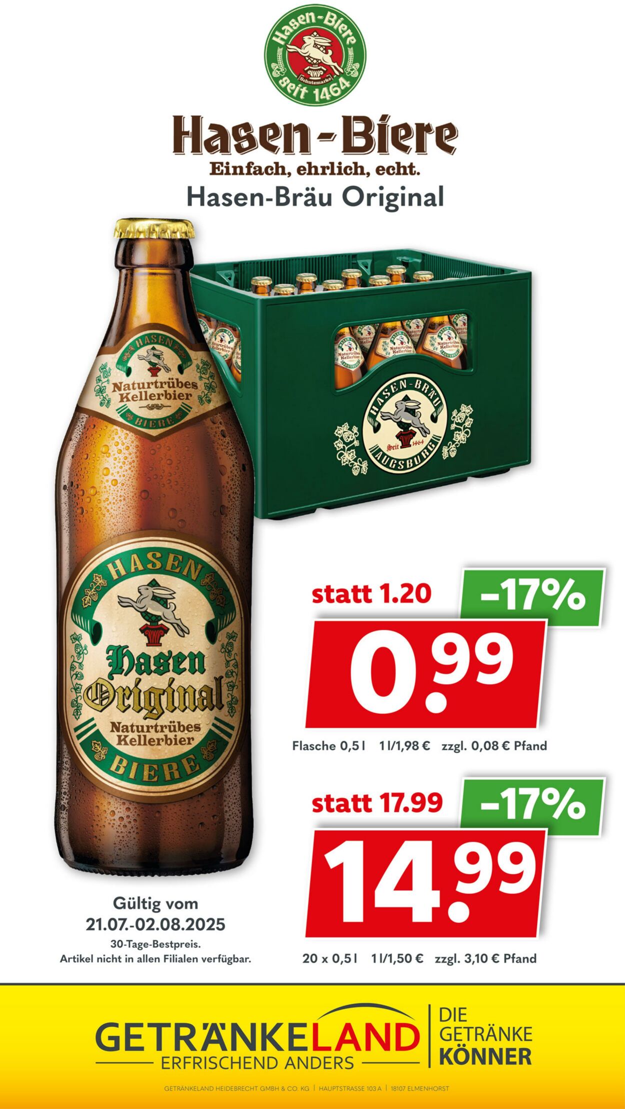 Prospekt Getränkeland 21.07.2025 - 04.08.2025