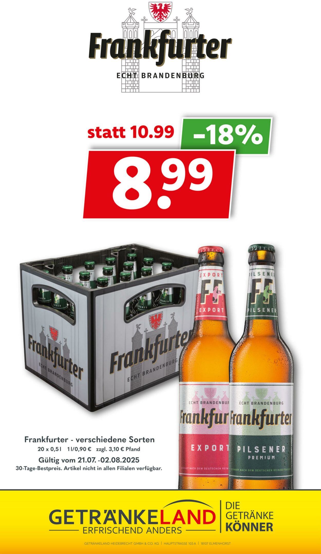 Prospekt Getränkeland 21.07.2025 - 04.08.2025