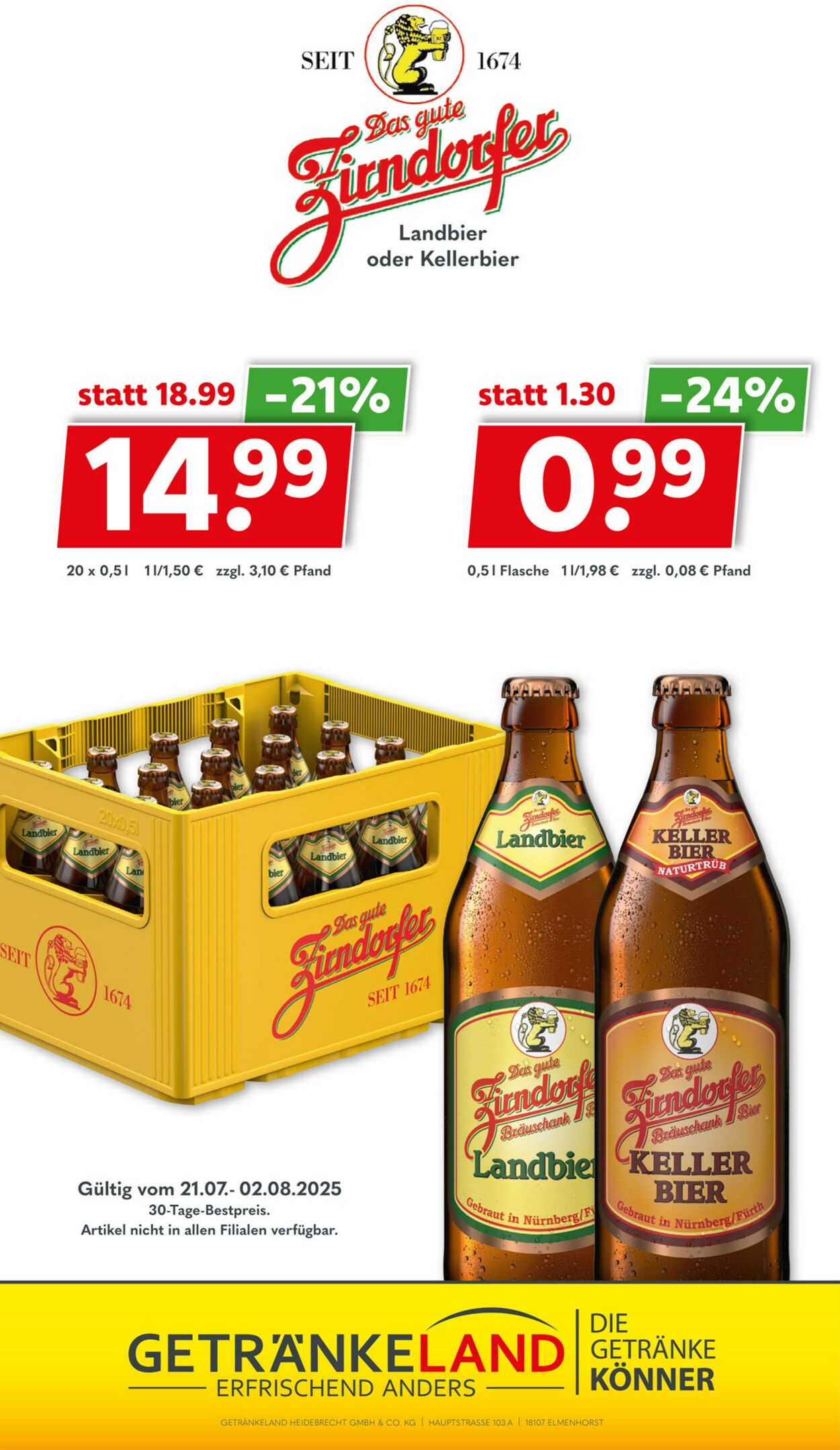 Prospekt Getränkeland 21.07.2025 - 04.08.2025
