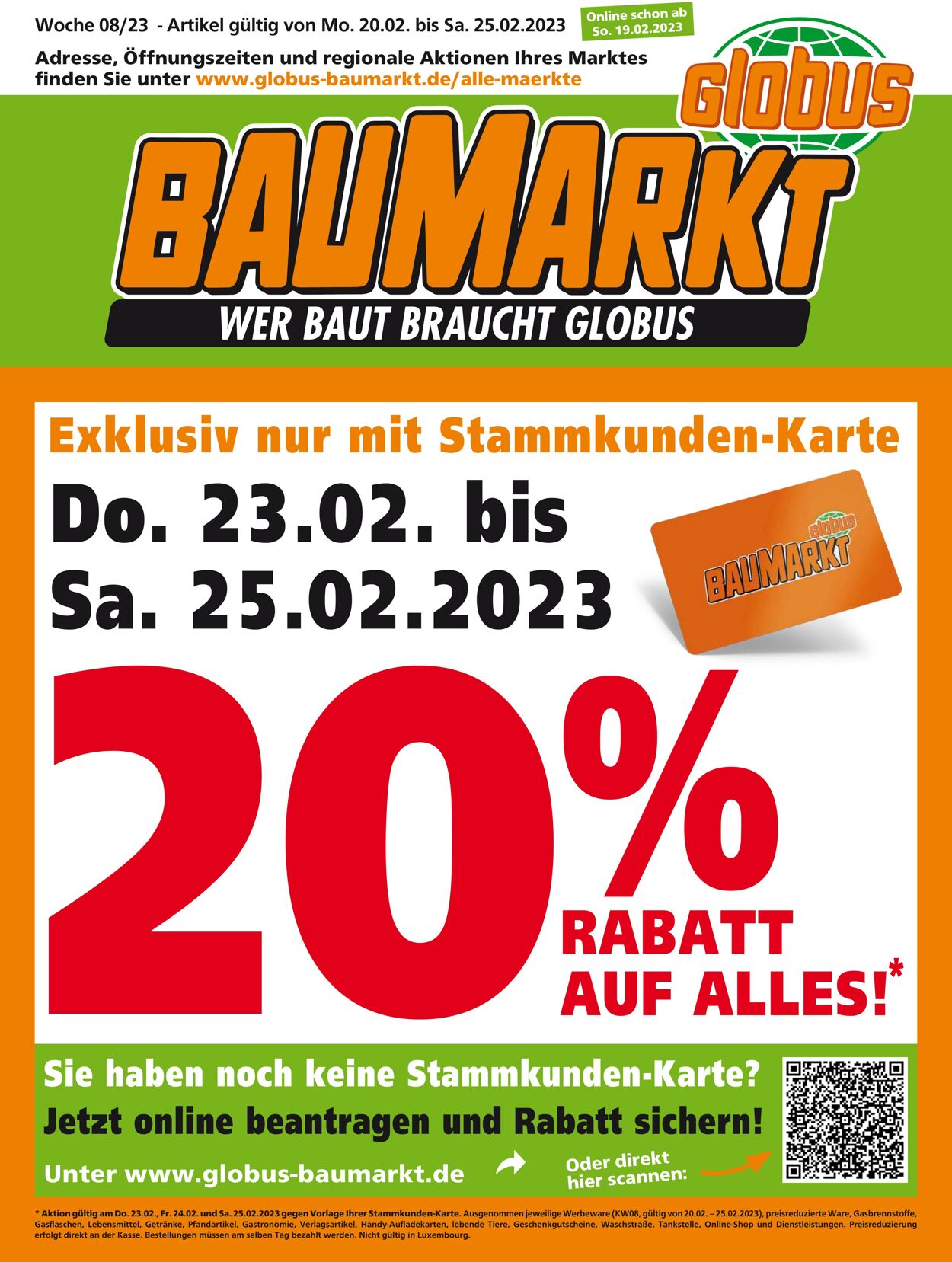 Prospekt Globus Baumarkt 20.02.2023 - 25.02.2023
