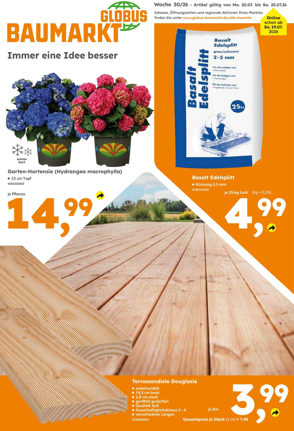 Prospekt Globus Baumarkt 19.07.2026 - 25.07.2026