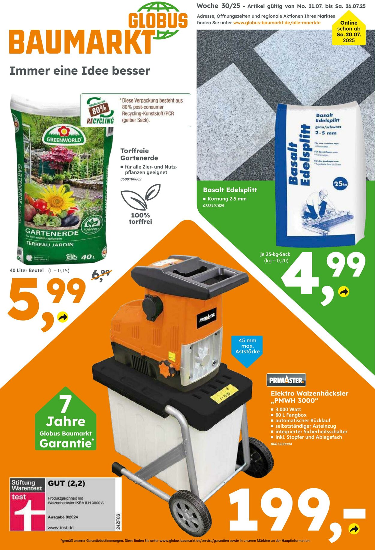 Prospekt Globus Baumarkt 20.07.2025 - 26.07.2025