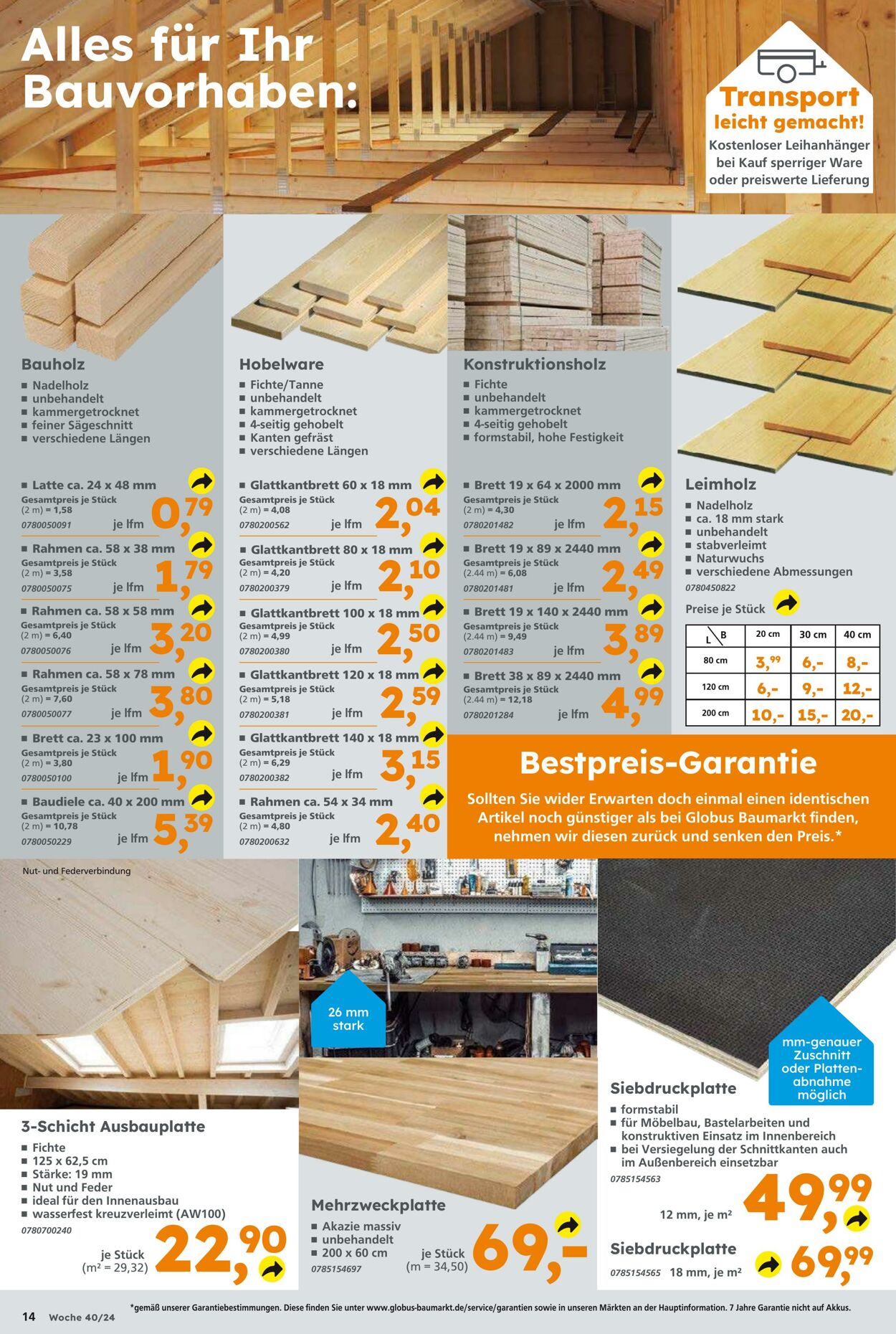 Prospekt Globus Baumarkt 29.09.2024 - 05.10.2024