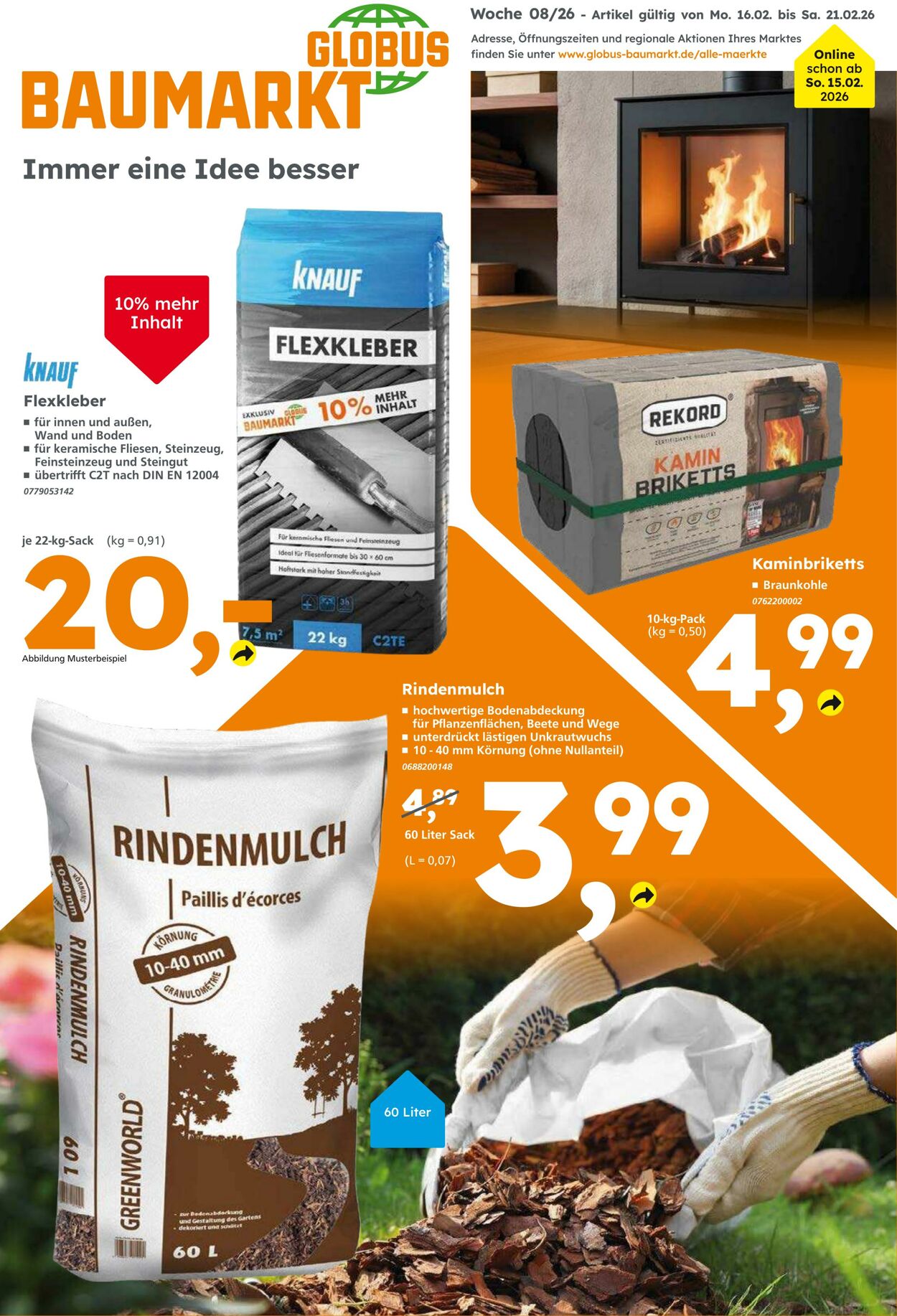 Prospekt Globus Baumarkt 15.02.2026 - 21.02.2026