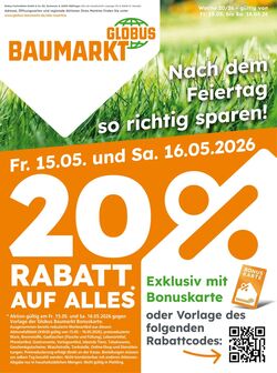 Prospekt Globus Baumarkt 15.05.2026 - 16.05.2026