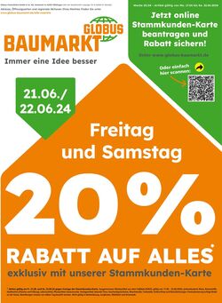 Prospekt Globus Baumarkt 16.06.2024 - 22.06.2024