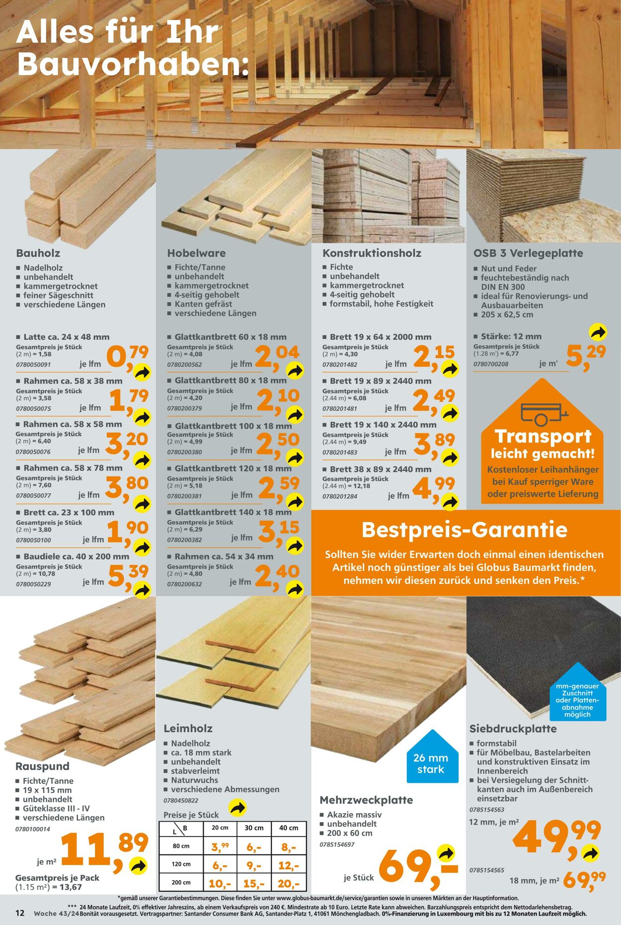 Prospekt Globus Baumarkt 20.10.2024 - 26.10.2024