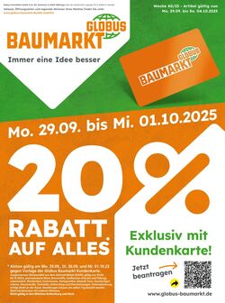 Prospekt Globus Baumarkt 28.09.2025 - 04.10.2025