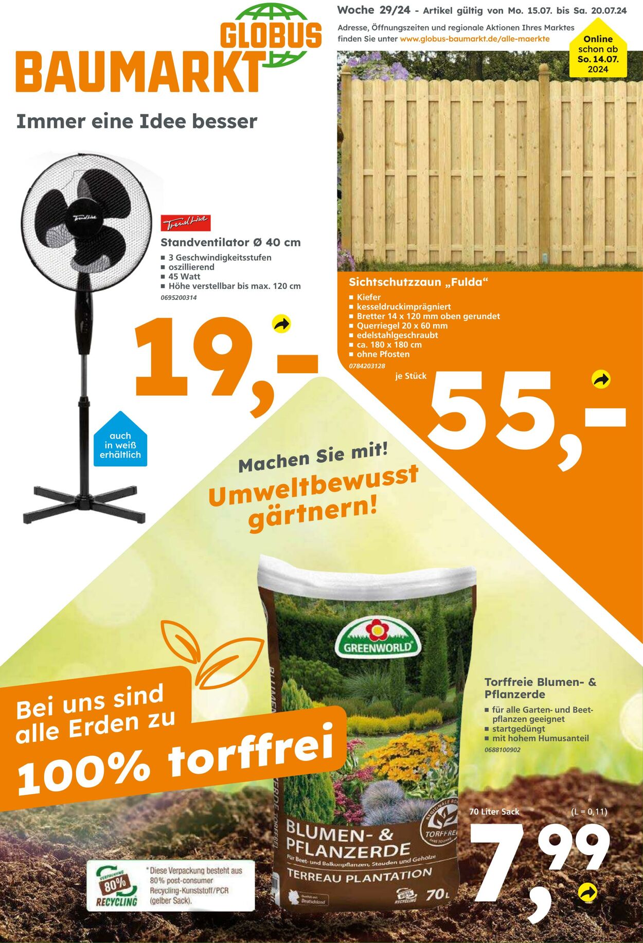 Prospekt Globus Baumarkt 14.07.2024 - 20.07.2024