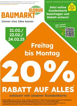 Prospekt Globus Baumarkt 16.02.2025 - 24.02.2025