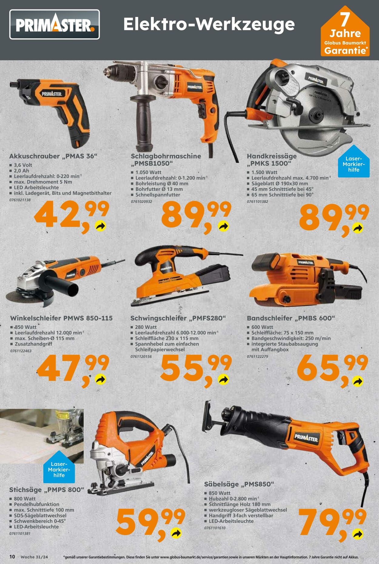 Prospekt Globus Baumarkt 28.07.2024 - 03.08.2024