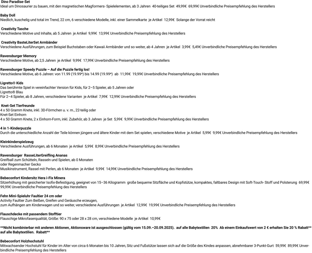 Prospekt Globus 15.09.2025 - 20.09.2025