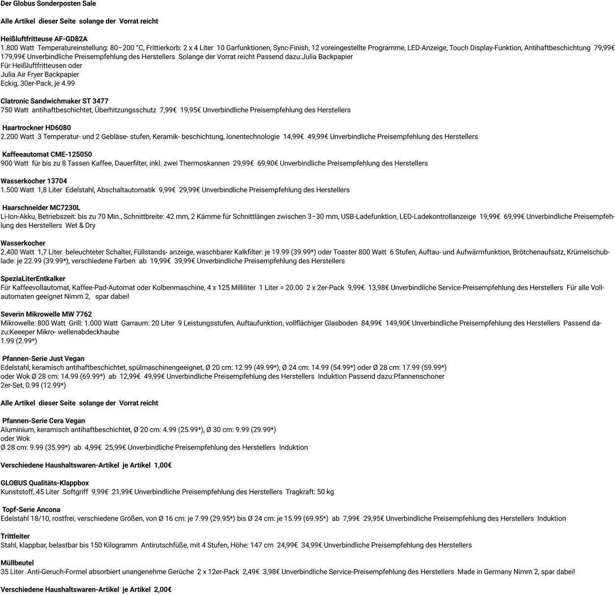 Prospekt Globus 15.09.2025 - 20.09.2025