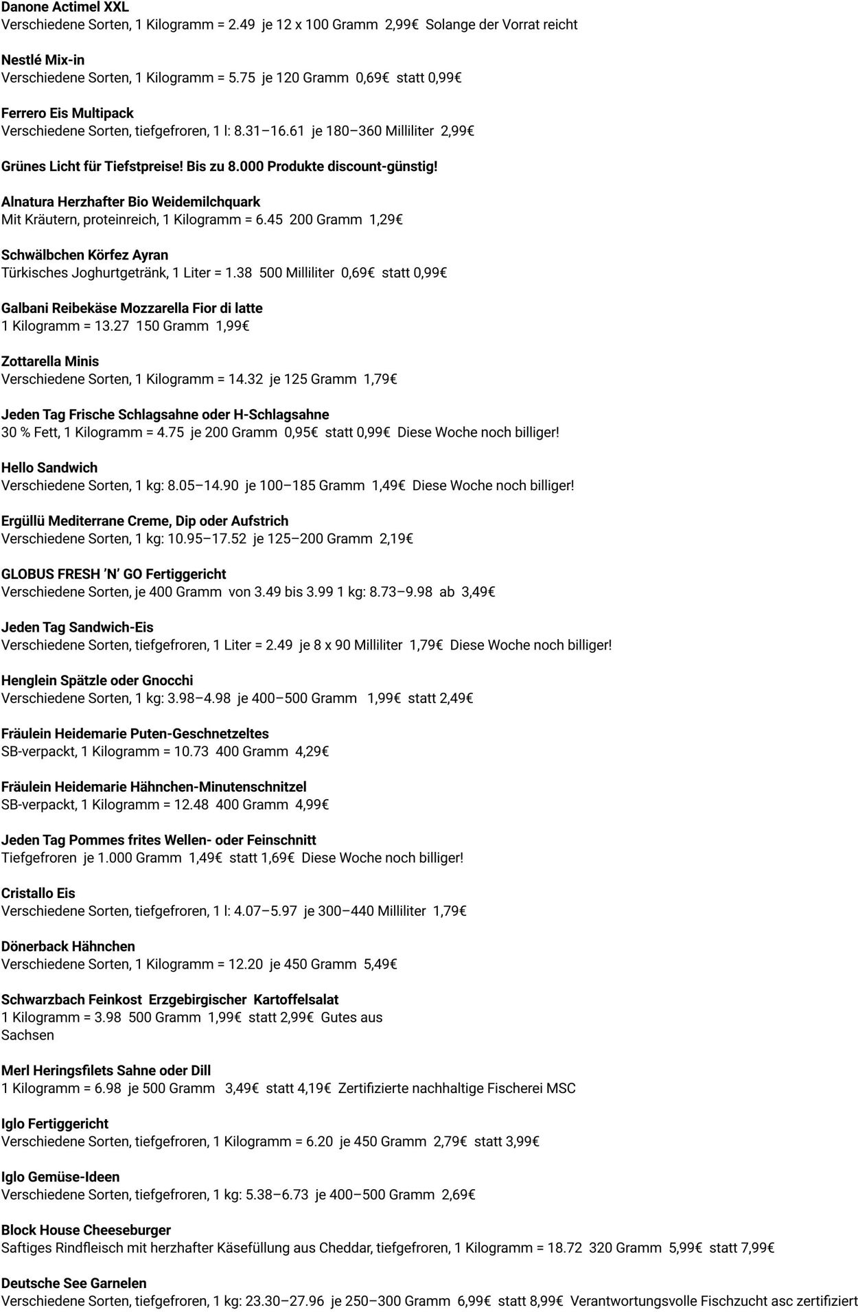 Prospekt Globus 08.09.2025 - 13.09.2025