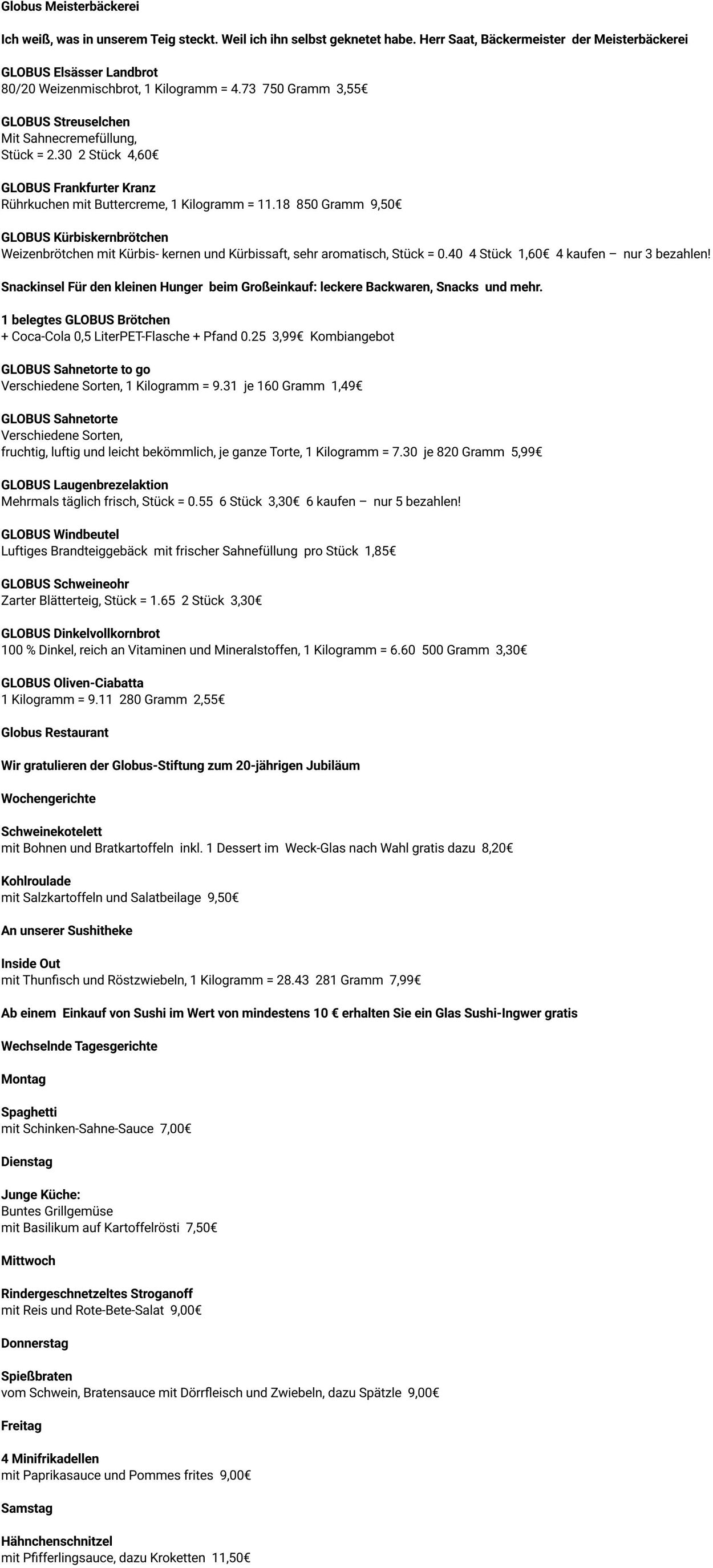 Prospekt Globus 22.09.2025 - 27.09.2025