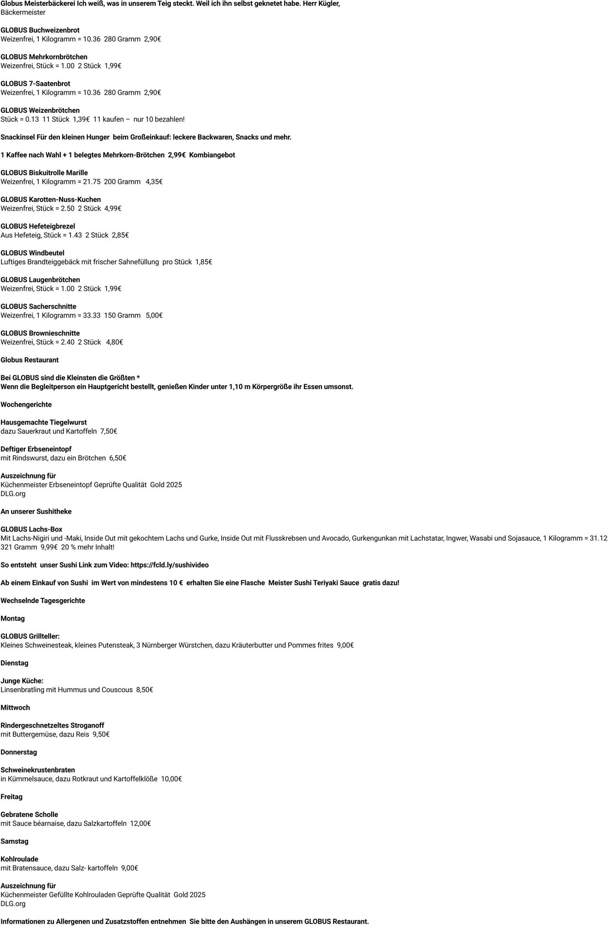 Prospekt Globus 03.11.2025 - 08.11.2025