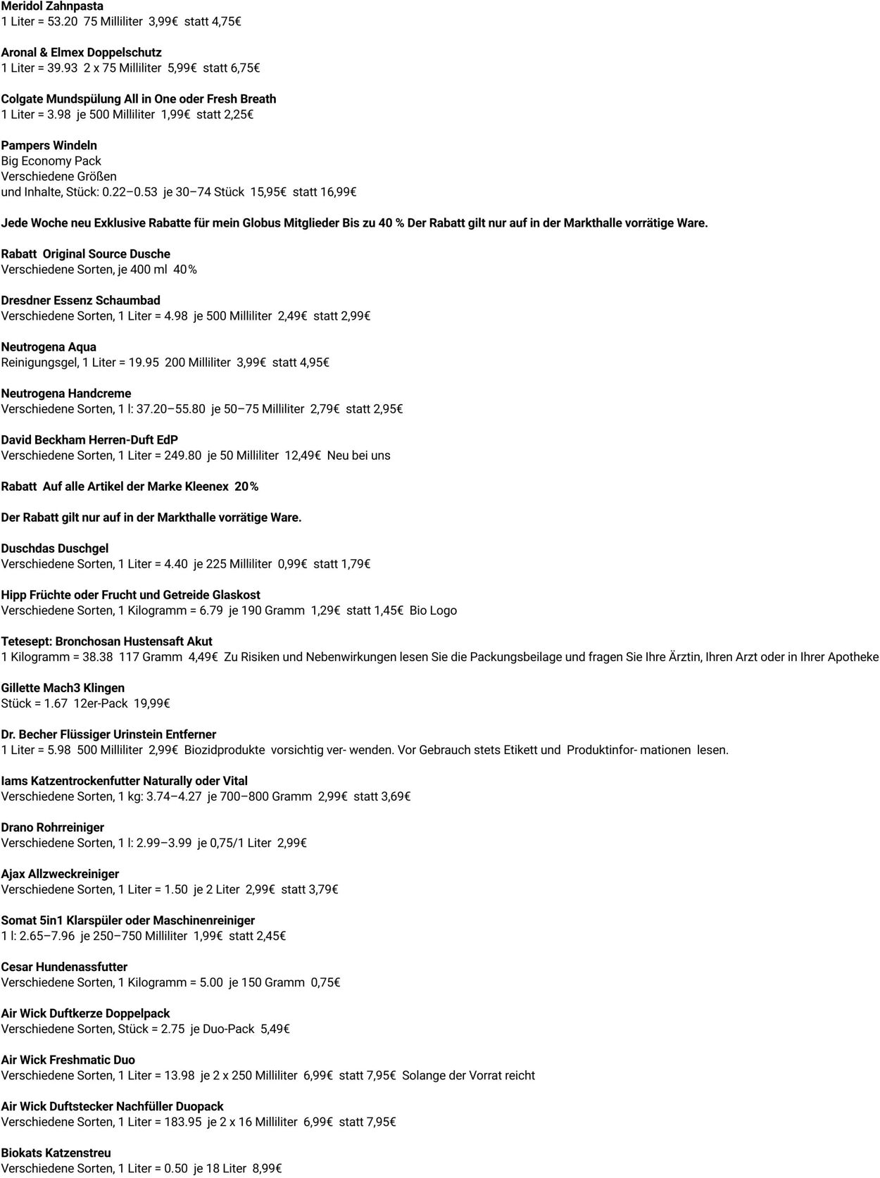 Prospekt Globus 03.11.2025 - 08.11.2025