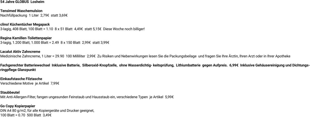 Prospekt Globus 03.11.2025 - 08.11.2025