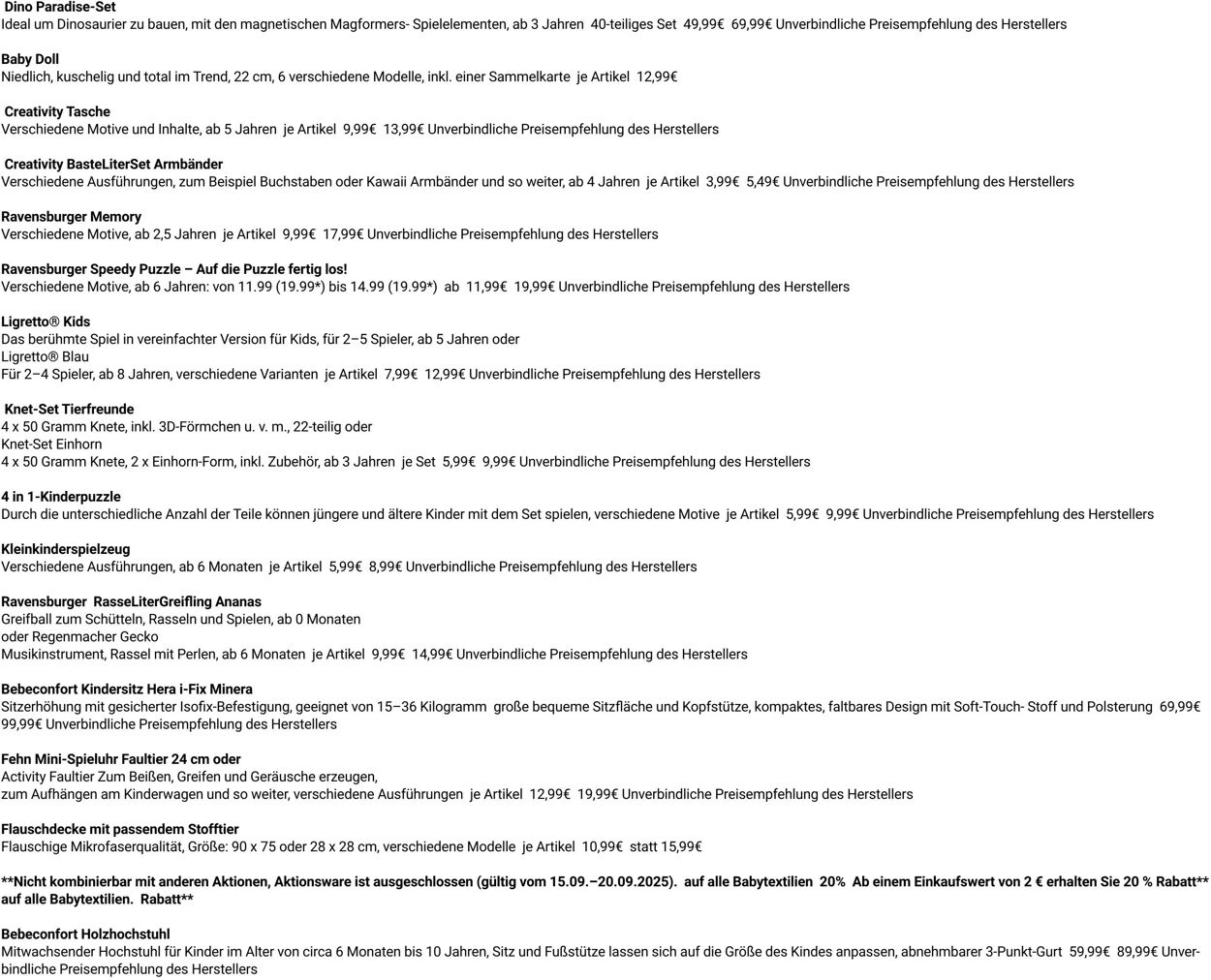 Prospekt Globus 15.09.2025 - 20.09.2025