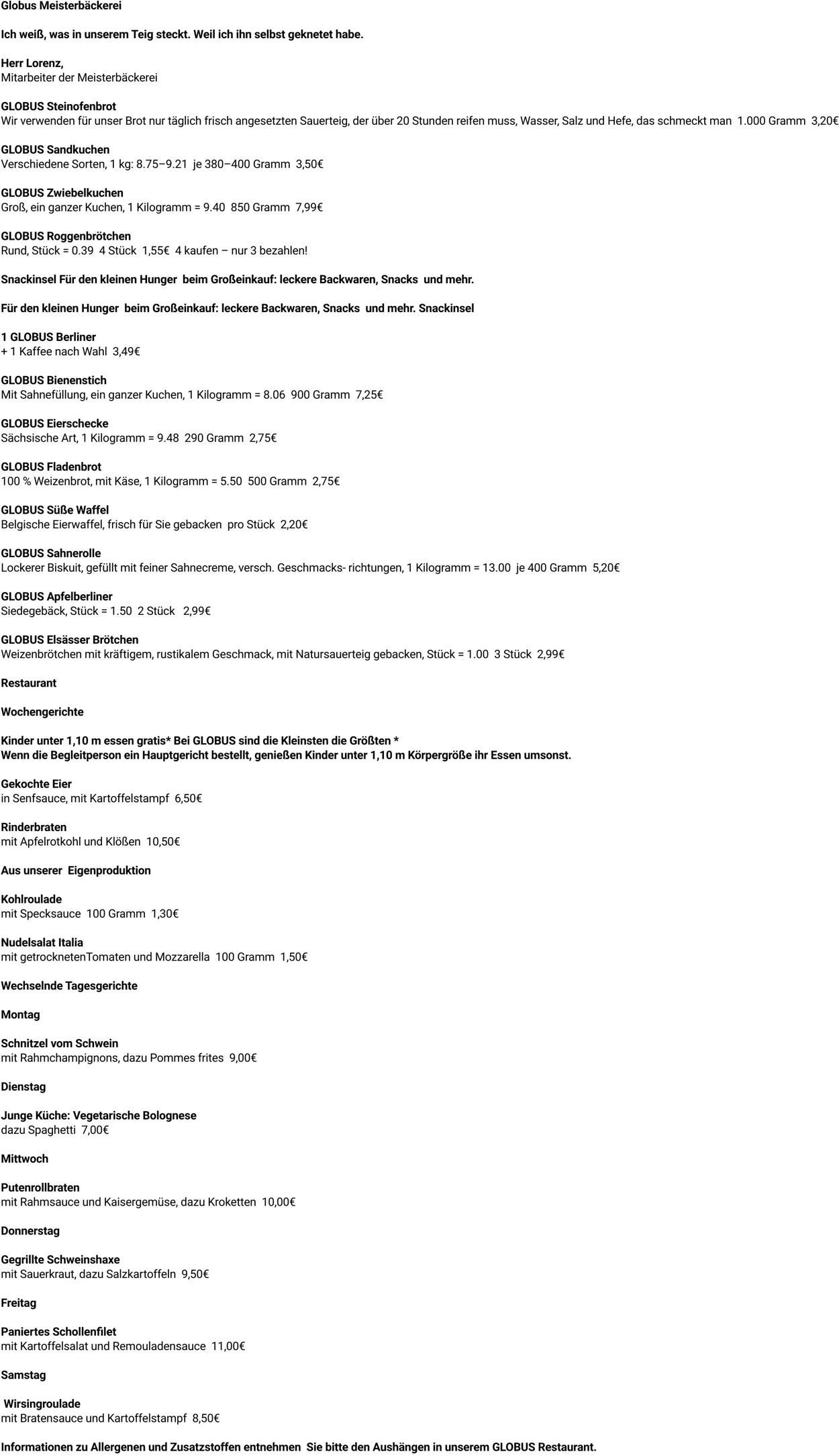 Prospekt Globus 15.09.2025 - 20.09.2025