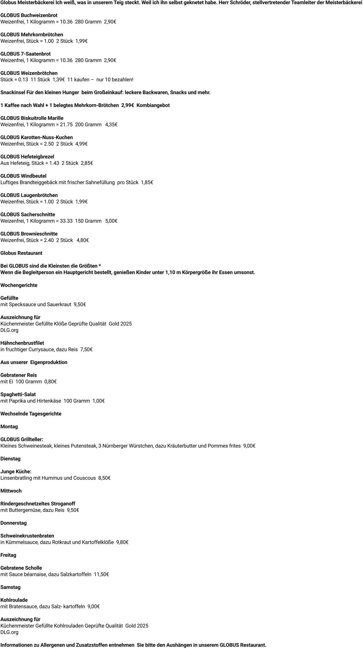 Prospekt Globus 27.10.2025 - 01.11.2025