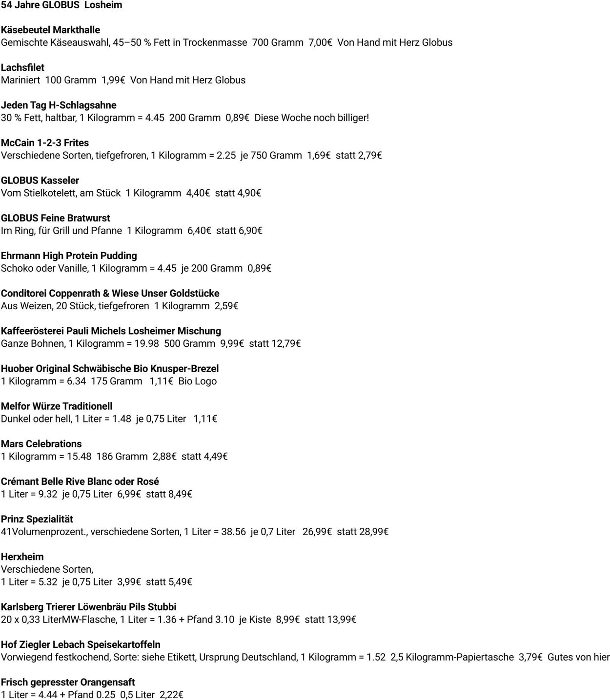 Prospekt Globus 27.10.2025 - 01.11.2025