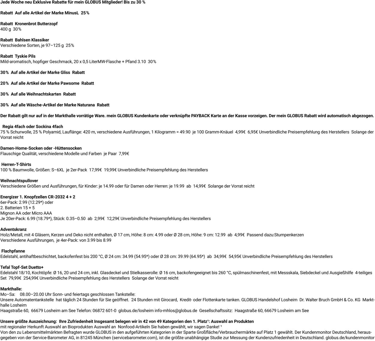 Prospekt Globus 27.10.2025 - 01.11.2025