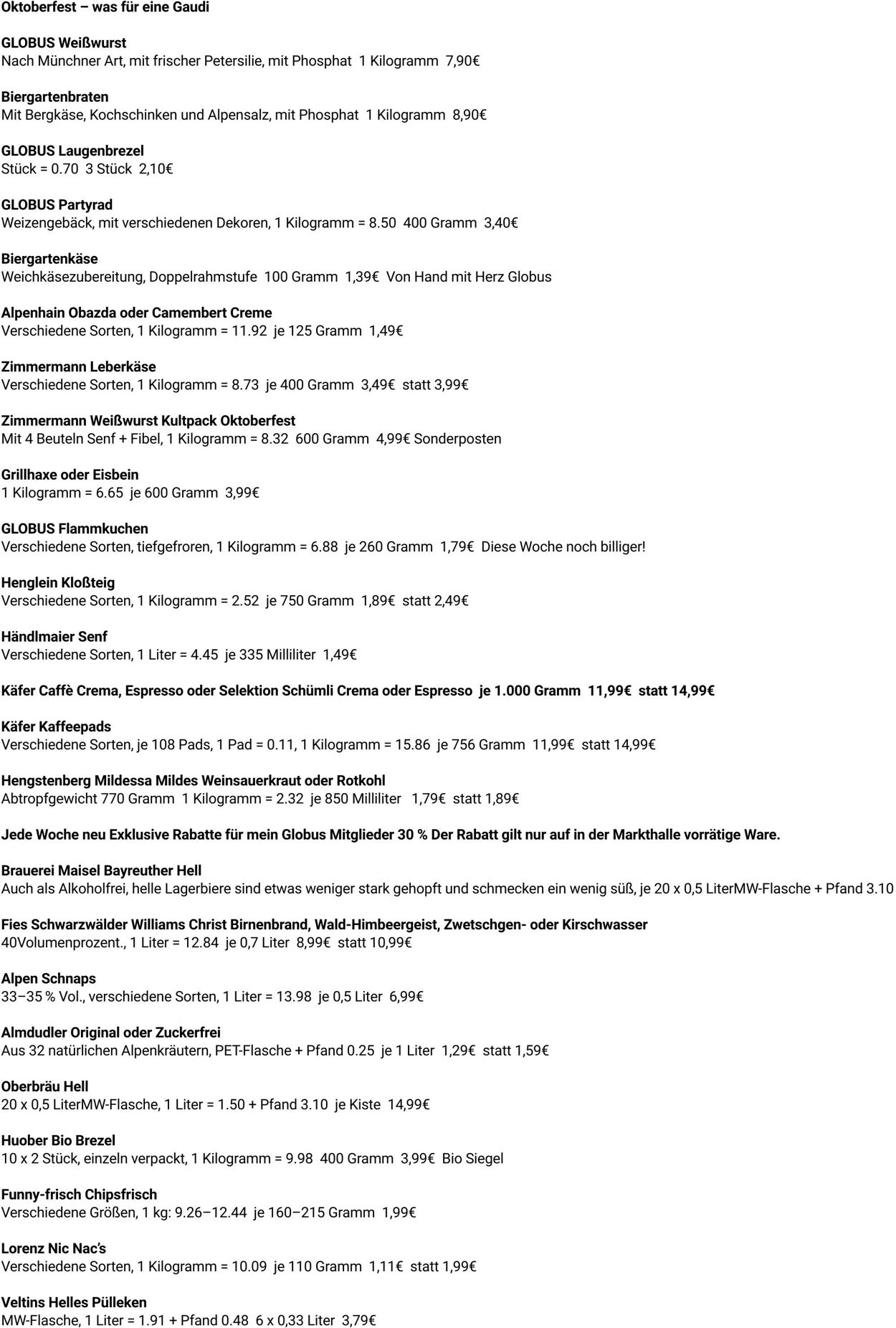 Prospekt Globus 08.09.2025 - 13.09.2025