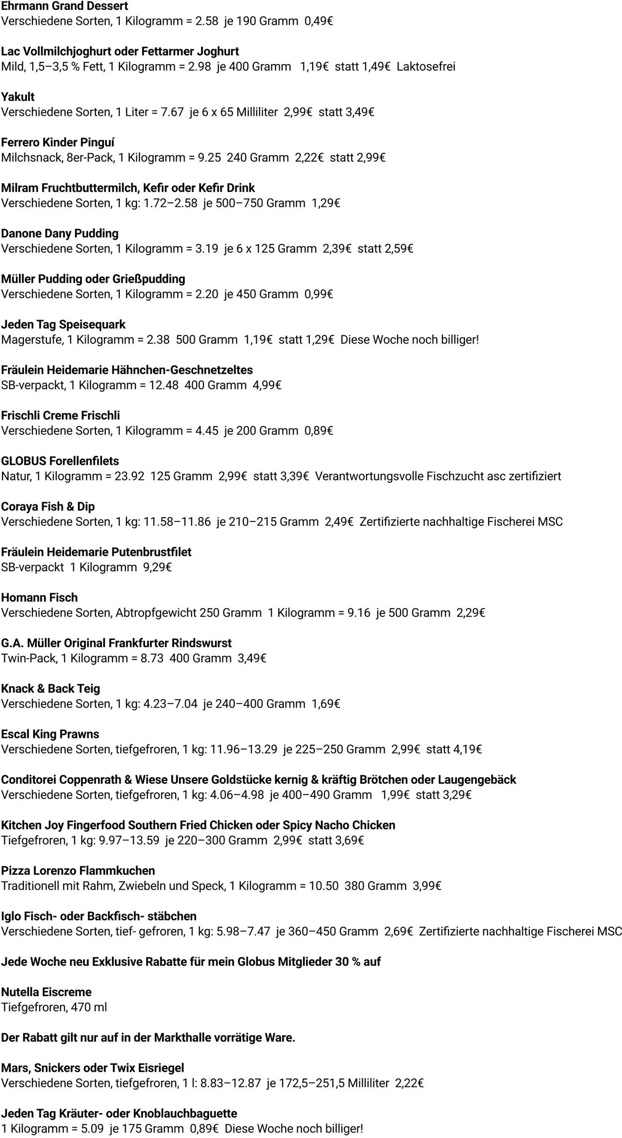 Prospekt Globus 15.09.2025 - 20.09.2025