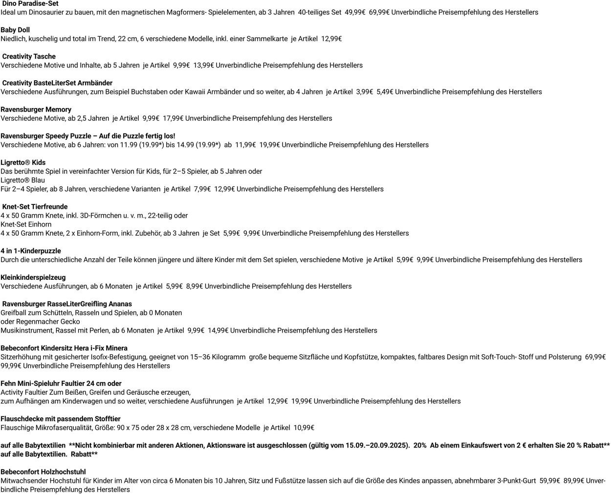 Prospekt Globus 15.09.2025 - 20.09.2025