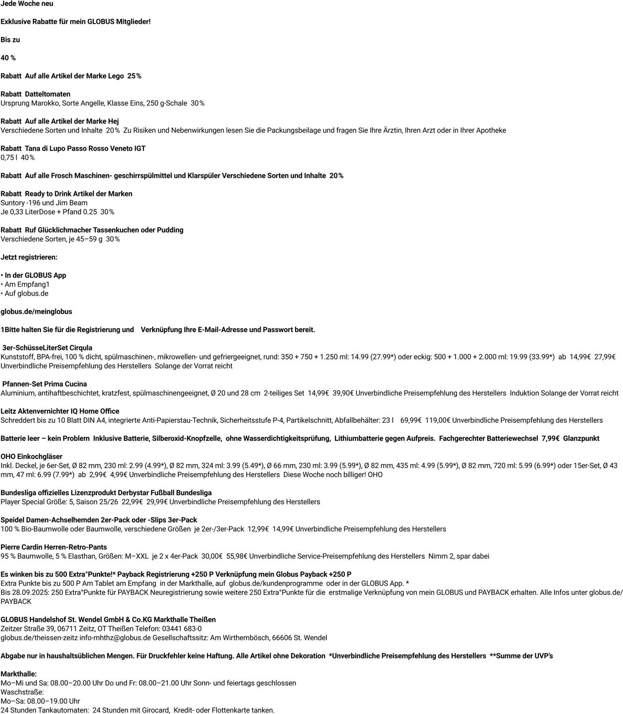 Prospekt Globus 15.09.2025 - 20.09.2025