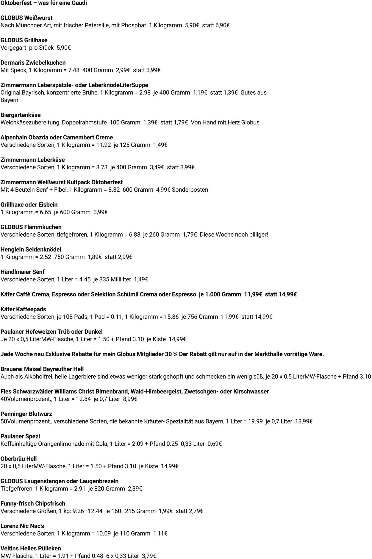 Prospekt Globus 08.09.2025 - 13.09.2025
