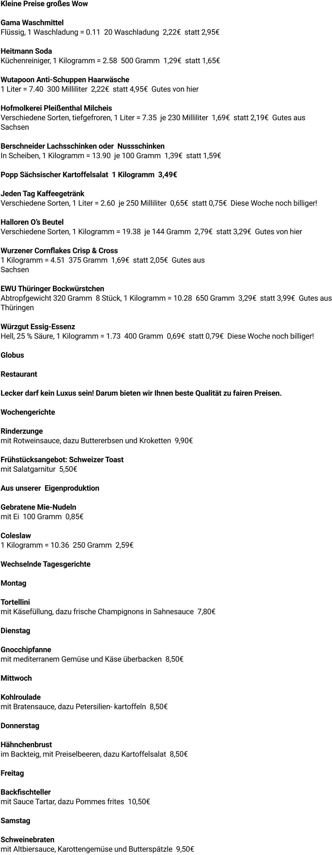 Prospekt Globus 08.09.2025 - 13.09.2025