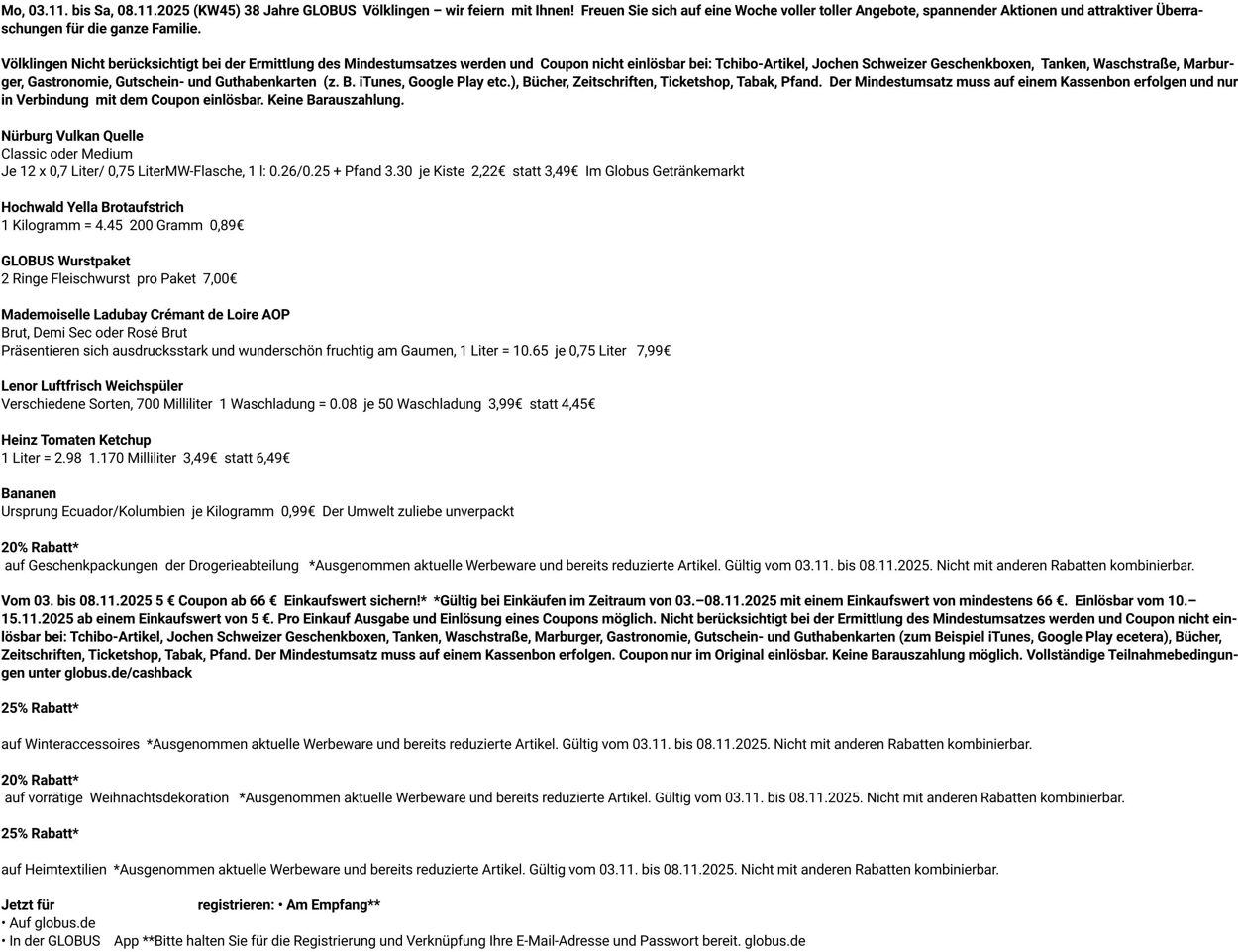 Prospekt Globus 27.10.2025 - 01.11.2025