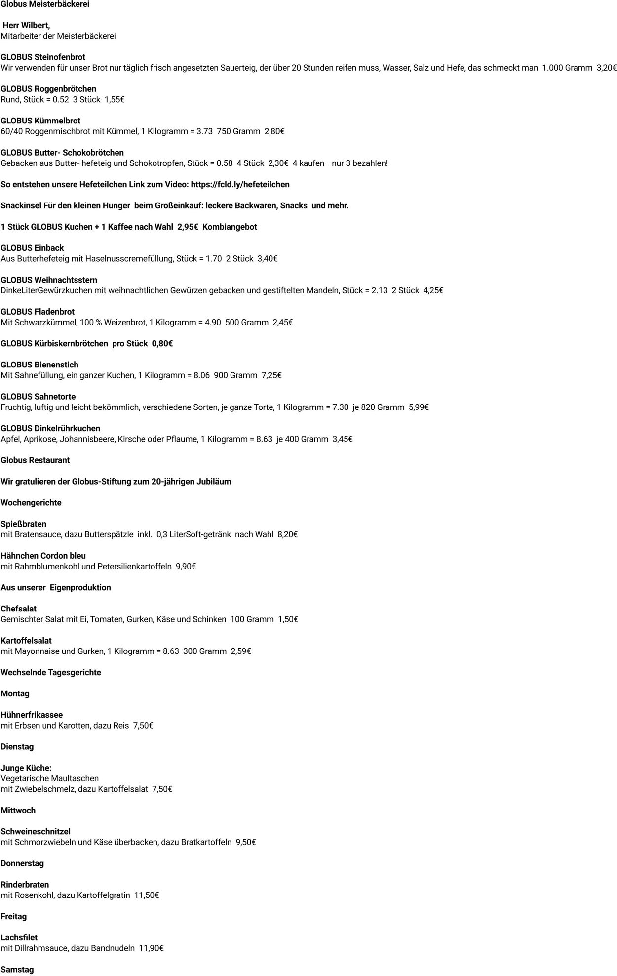 Prospekt Globus 27.10.2025 - 01.11.2025