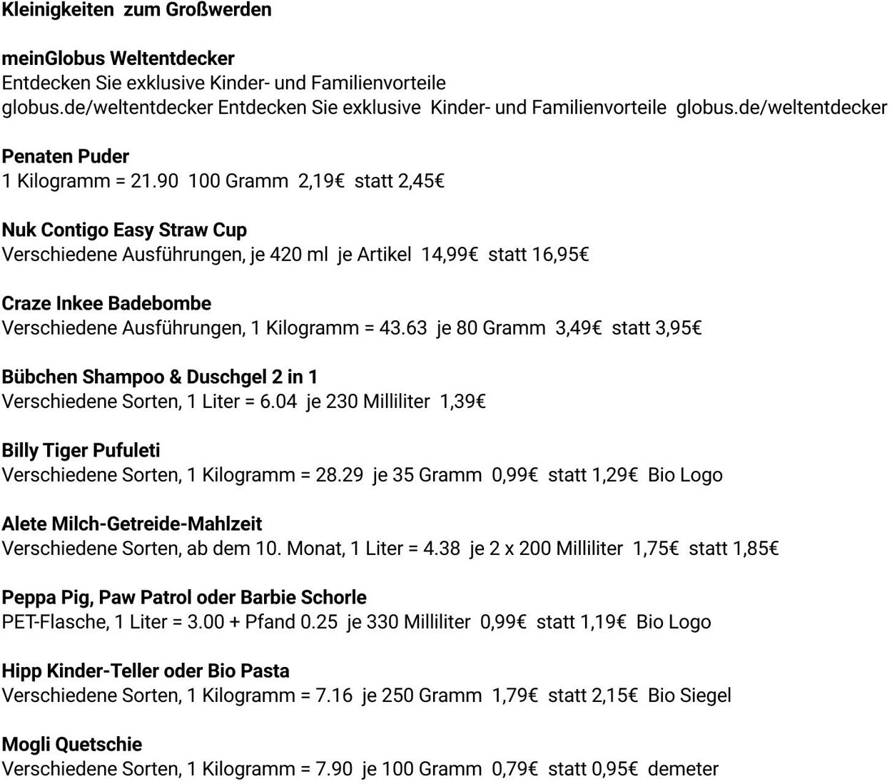 Prospekt Globus 27.10.2025 - 01.11.2025