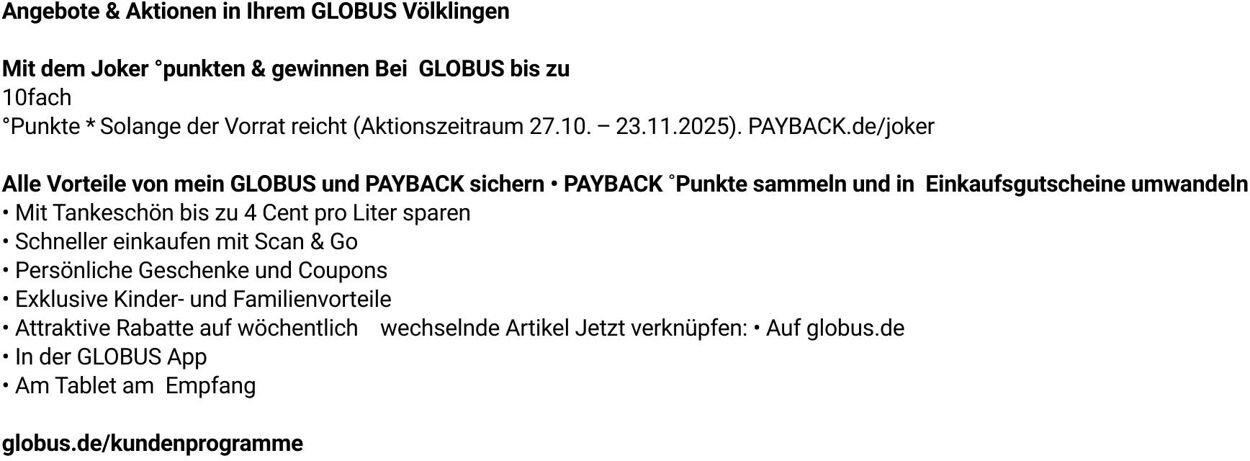 Prospekt Globus 27.10.2025 - 01.11.2025
