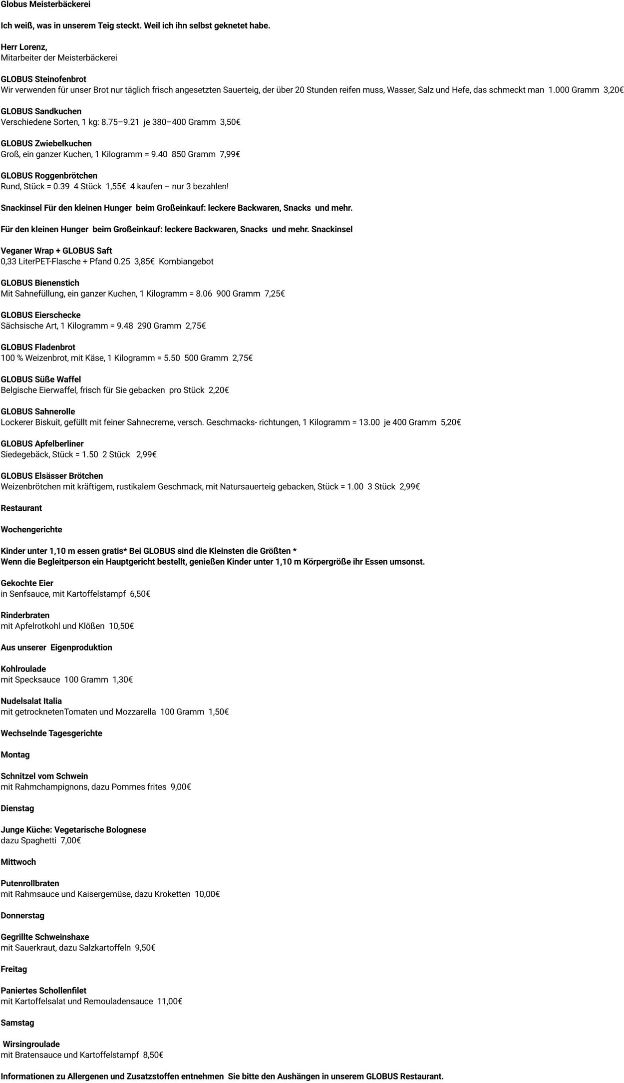 Prospekt Globus 15.09.2025 - 20.09.2025