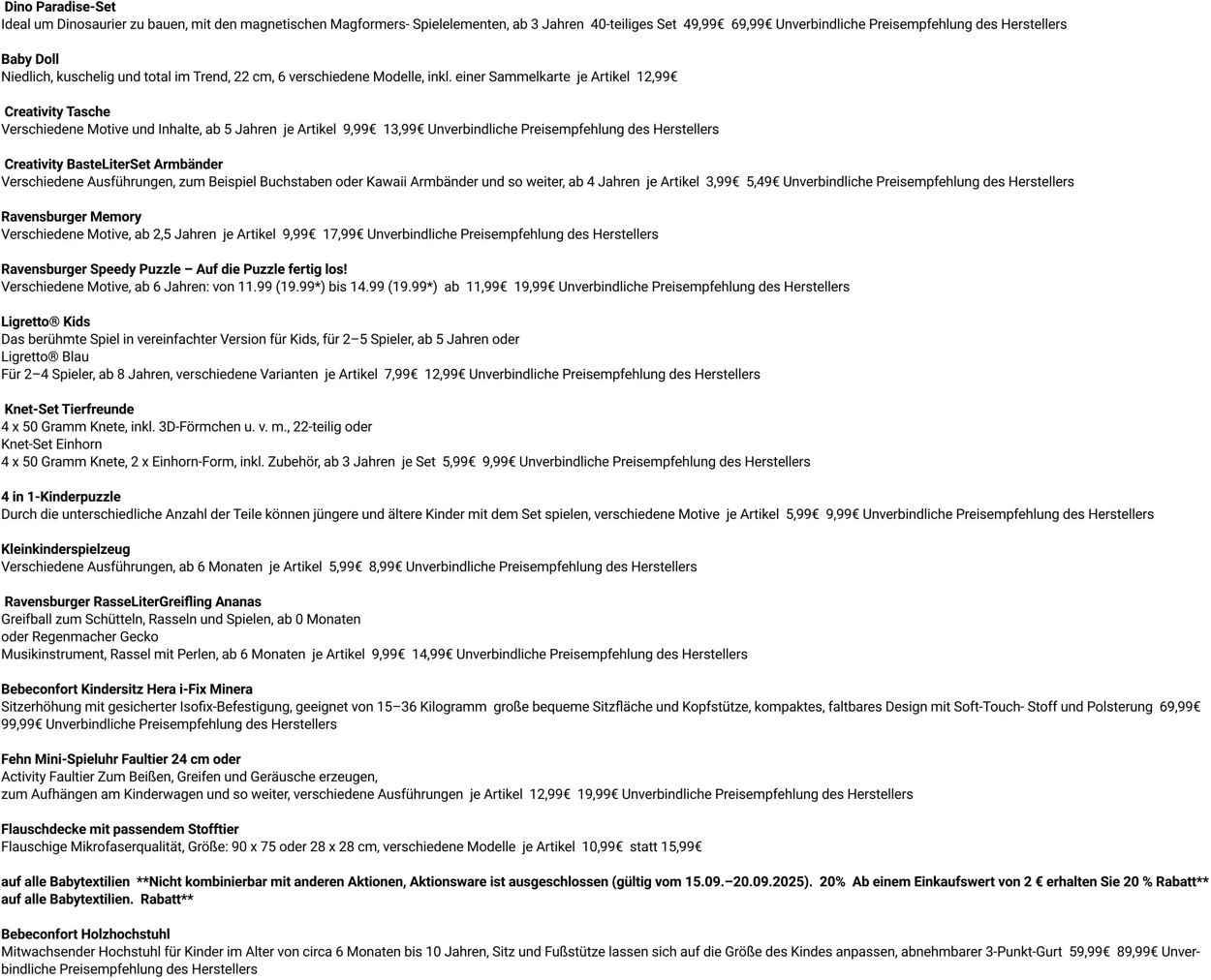 Prospekt Globus 15.09.2025 - 20.09.2025