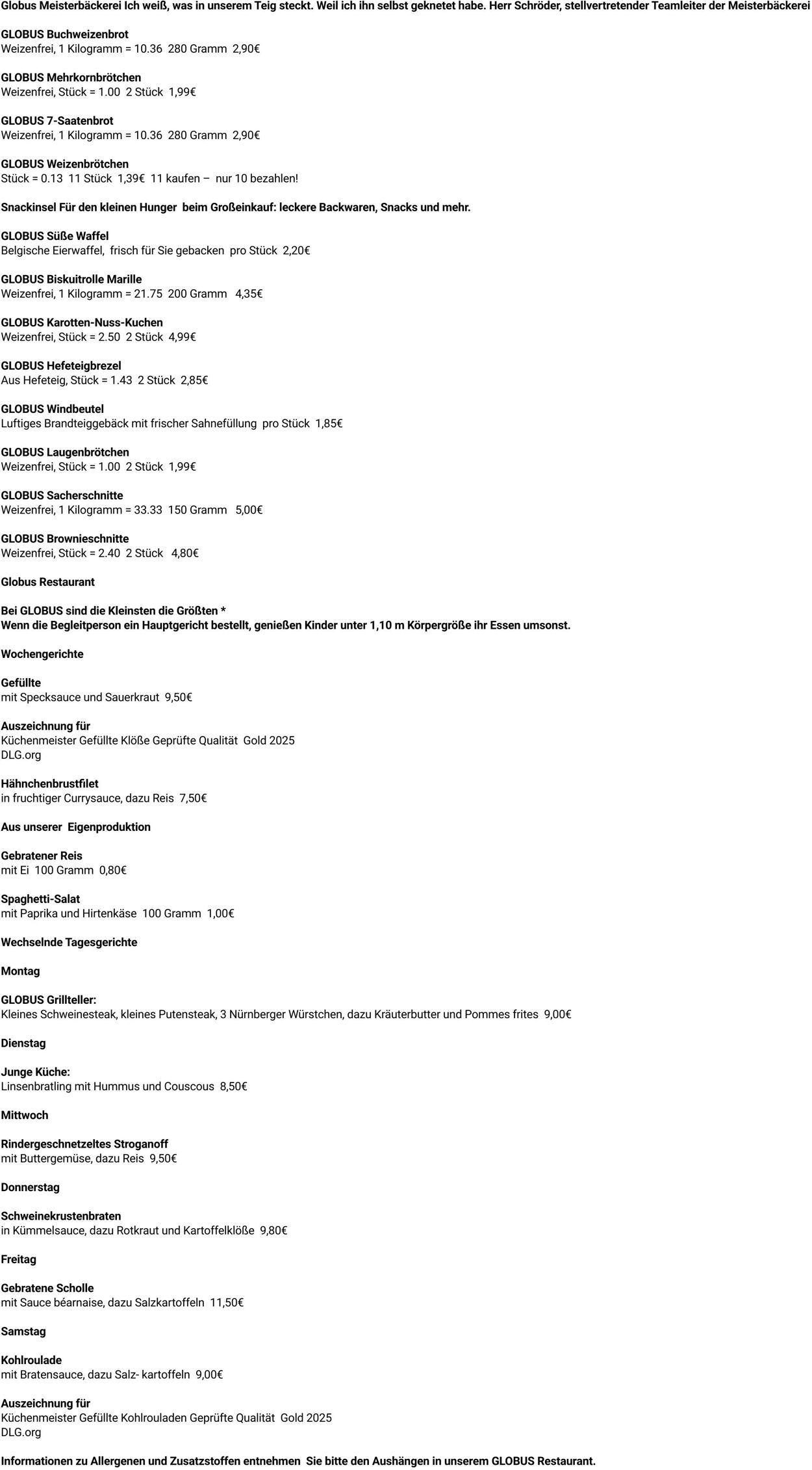 Prospekt Globus 03.11.2025 - 08.11.2025