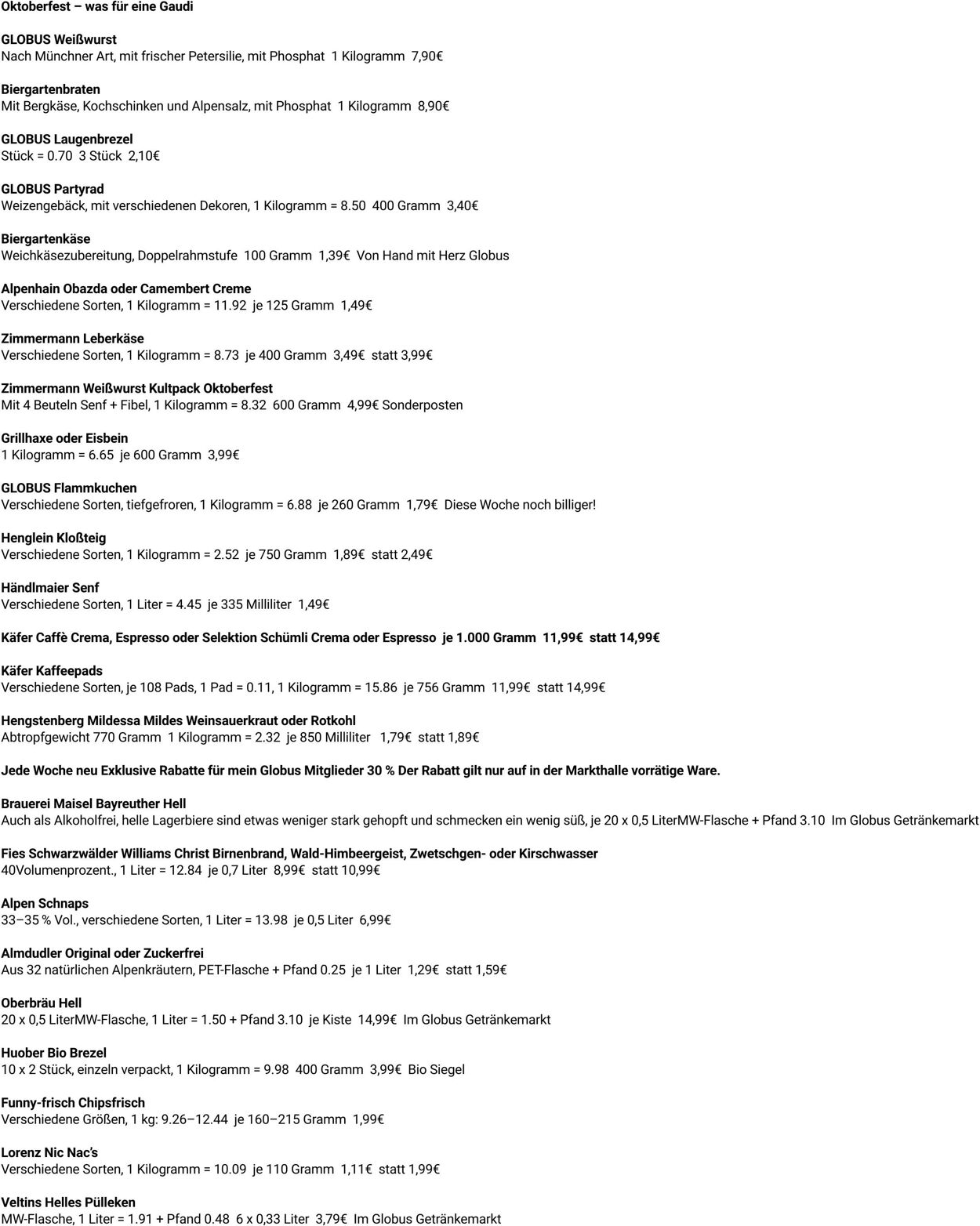 Prospekt Globus 08.09.2025 - 13.09.2025