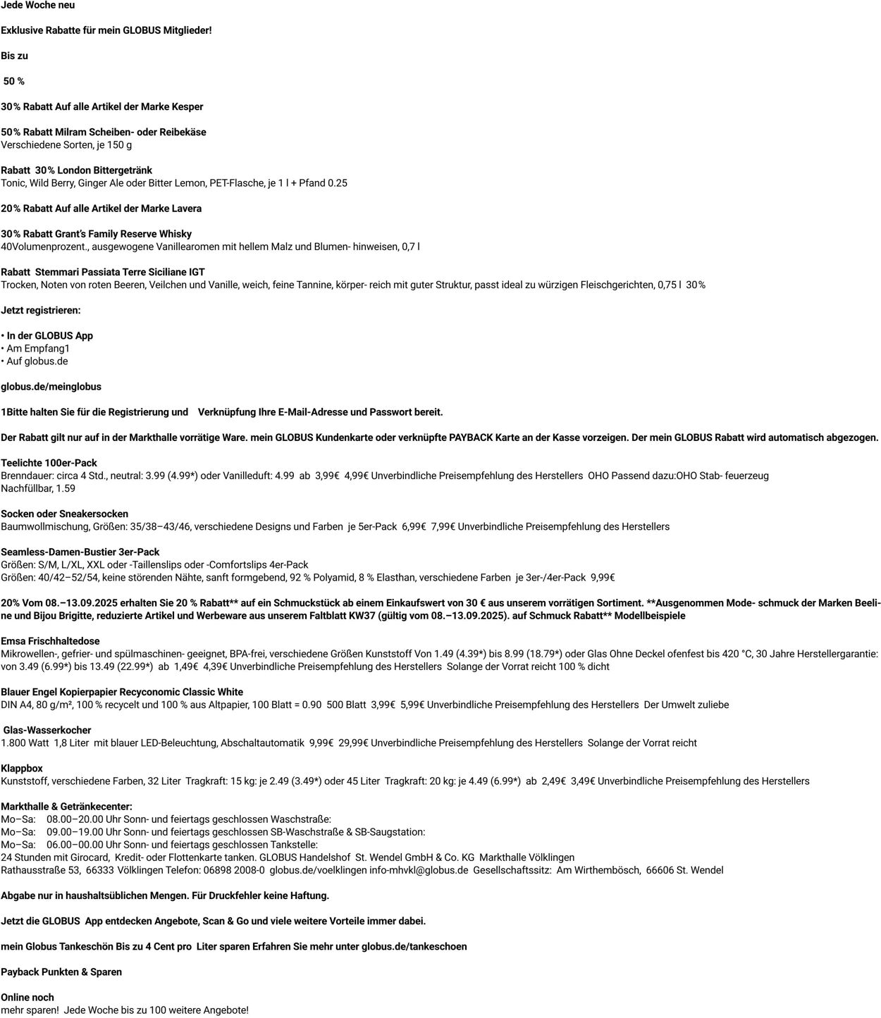 Prospekt Globus 08.09.2025 - 13.09.2025