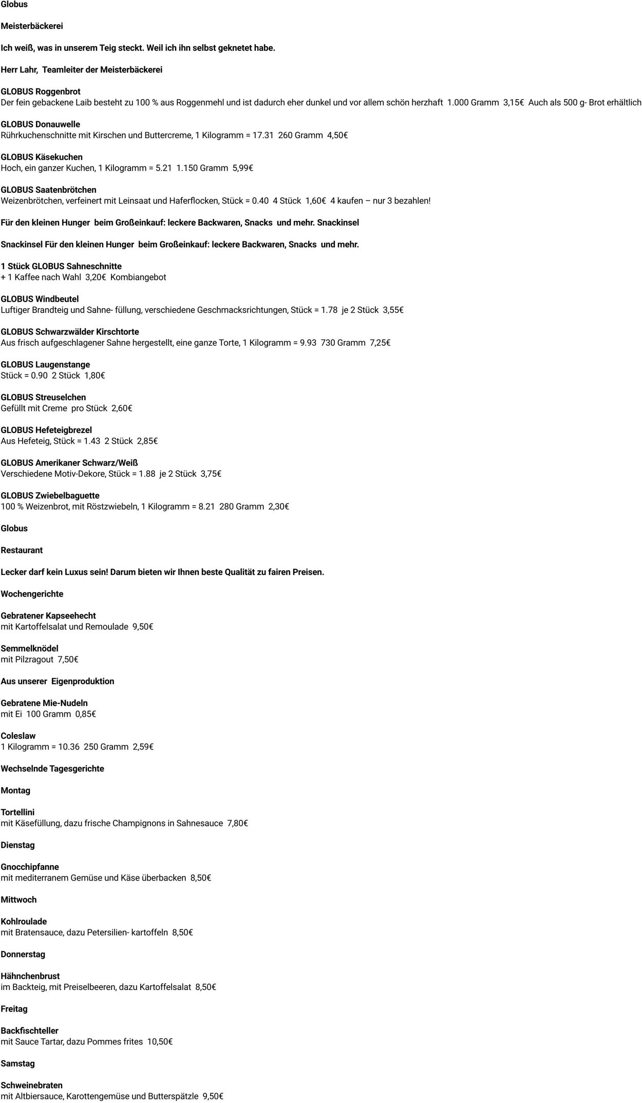 Prospekt Globus 08.09.2025 - 13.09.2025