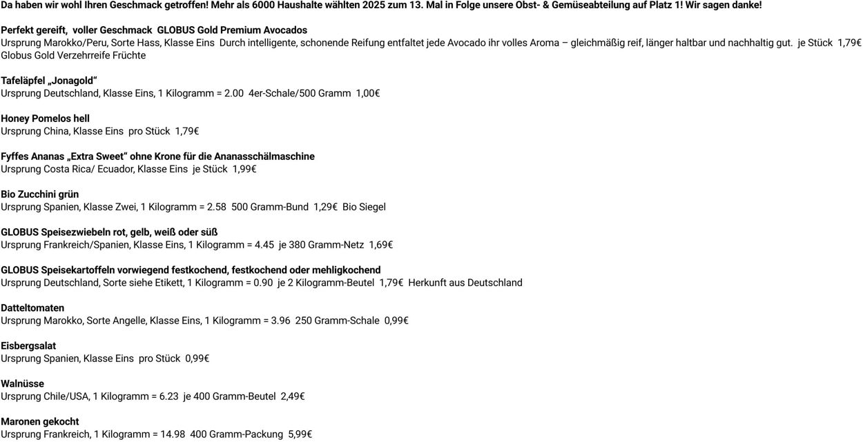 Prospekt Globus 03.11.2025 - 08.11.2025
