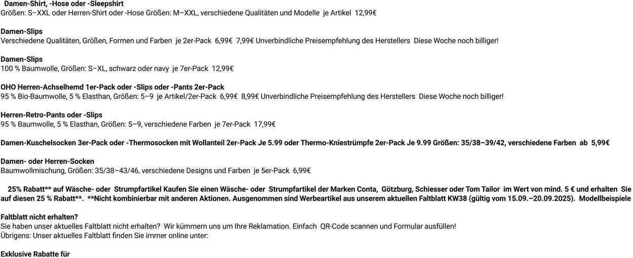 Prospekt Globus 15.09.2025 - 20.09.2025